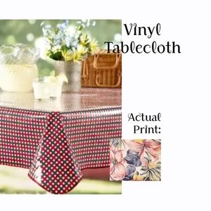 Floral Vinyl Tablecloth 52" x 90"